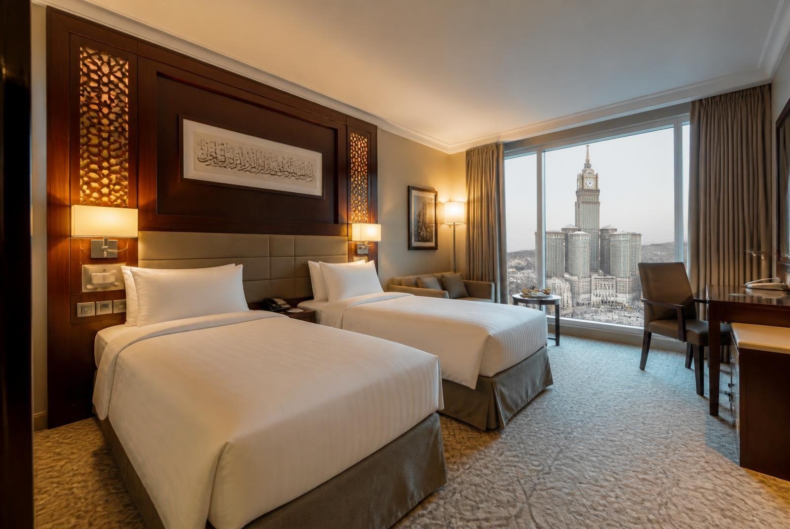Hotel room with a view of the Haram in Makkah